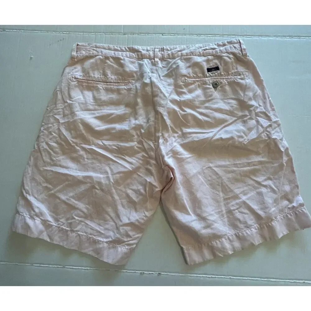 Faherty Shorts Men’s Sz 33 Pink Linen Malibu Beach Stretch Breathable Outdoors